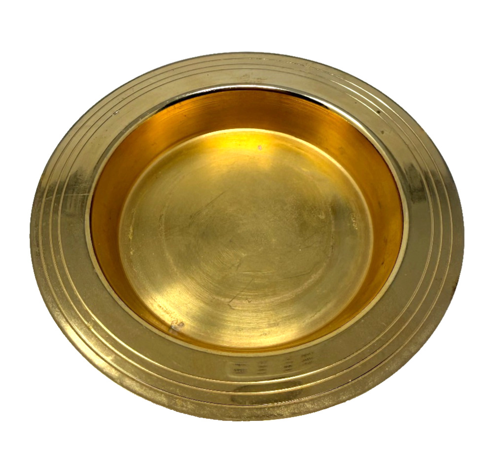Vintage 24K Gold Plated Small Dish Bowl 24K GP Stamped 5.75"